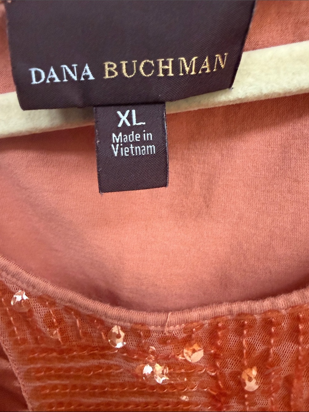 DANA BUCHMAN Women Polyester Tank Top  XL Sequin Party Cocktail - Picture 3 of 9